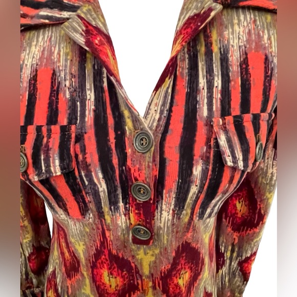 Anthropologie Uncle Frank Ikat Print Shirt Dress Long Sleeve - Picture 5 of 15